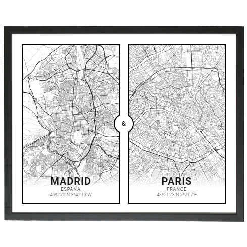 Custom city map poster 2 in 1